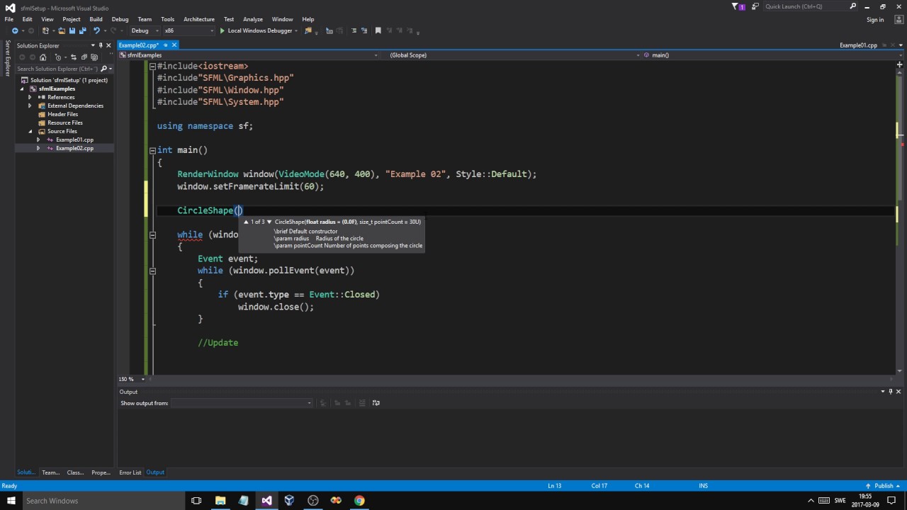 Учебник SFML C++ 02 | Создание окна, использование событий и игрового цикла!