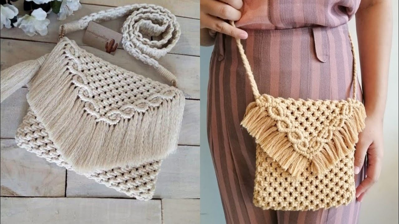 شنطه مكرميه بسيطه للمبتدئين الجزء الثاني /macrame bag/manal_elmawardy