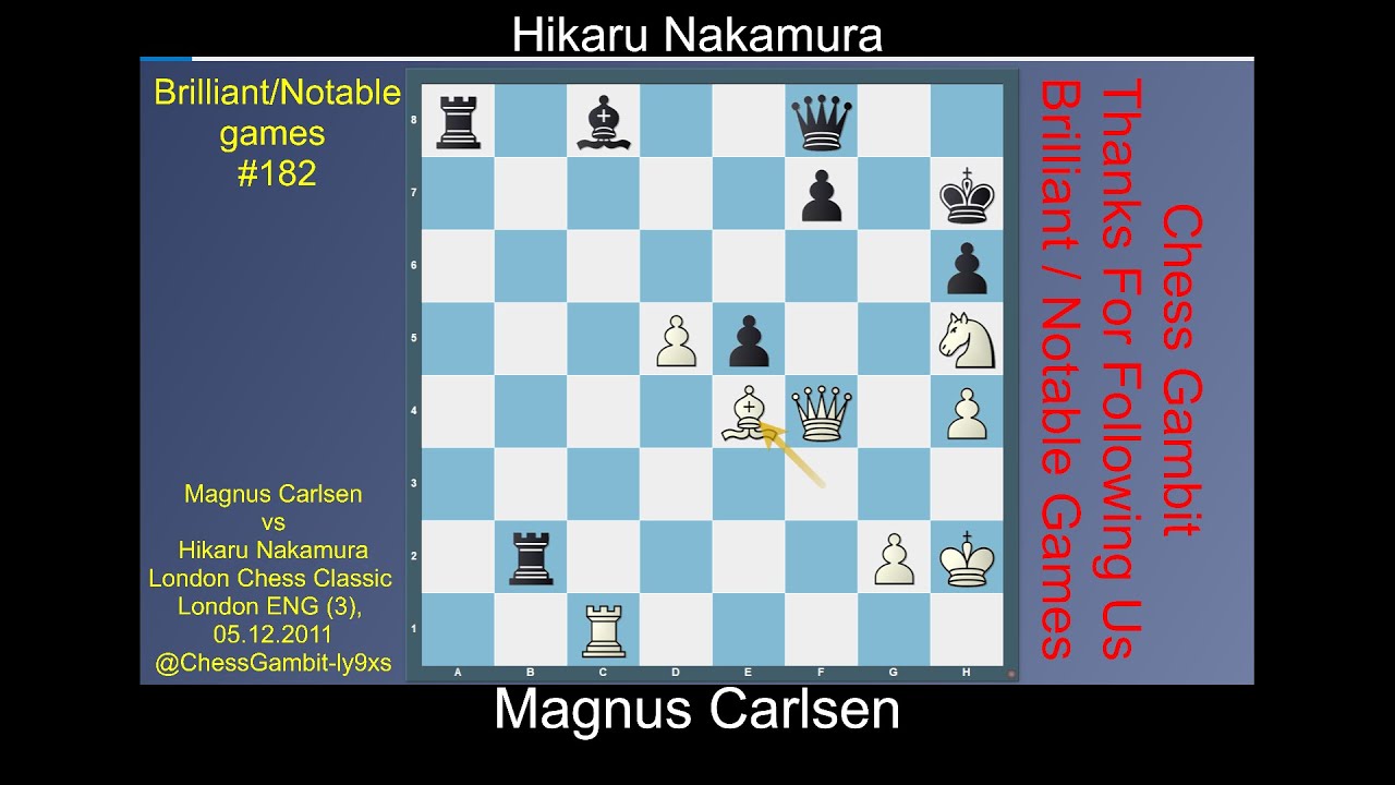 Magnus Carlsen vs Hikaru Nakamura  #Brilliant games #182