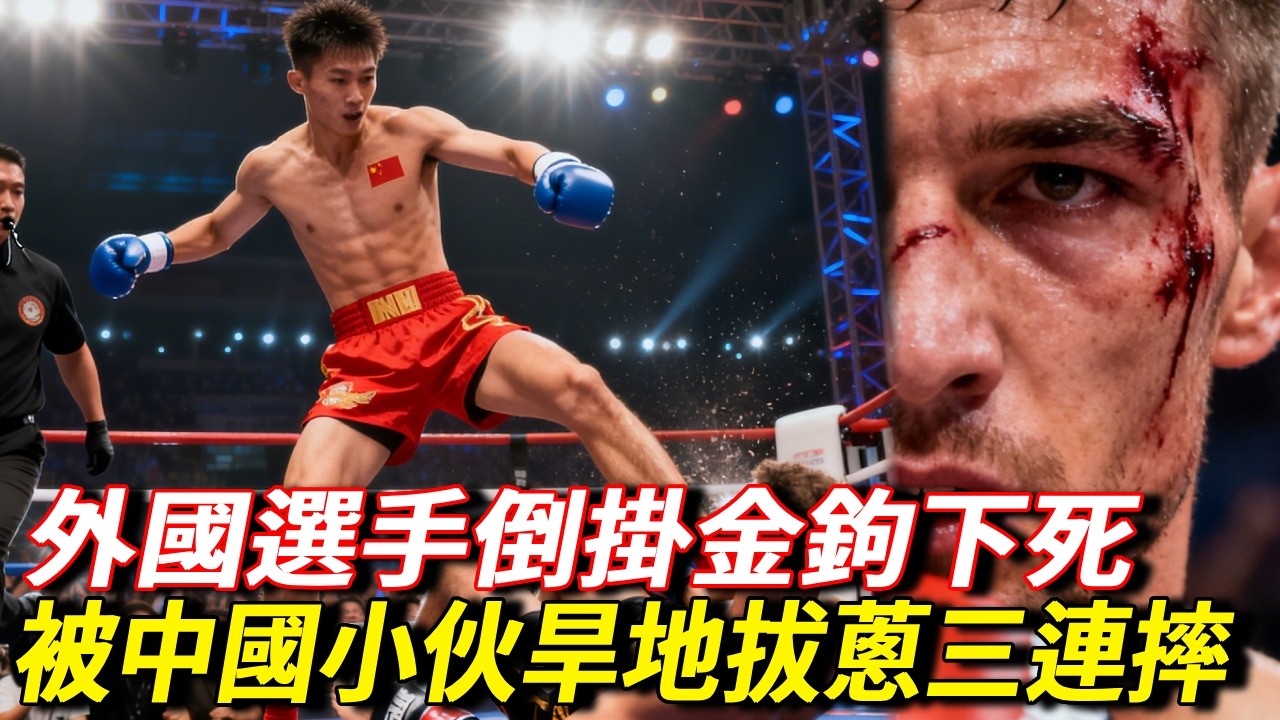 外國選手倒掛金鉤下死手，李景亮旱地拔蔥三連摔，罕見斷頭台KO！ 【七尺格鬥】