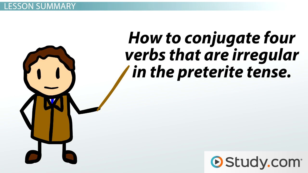 Preterite conjunctions of some common verbs in spanish