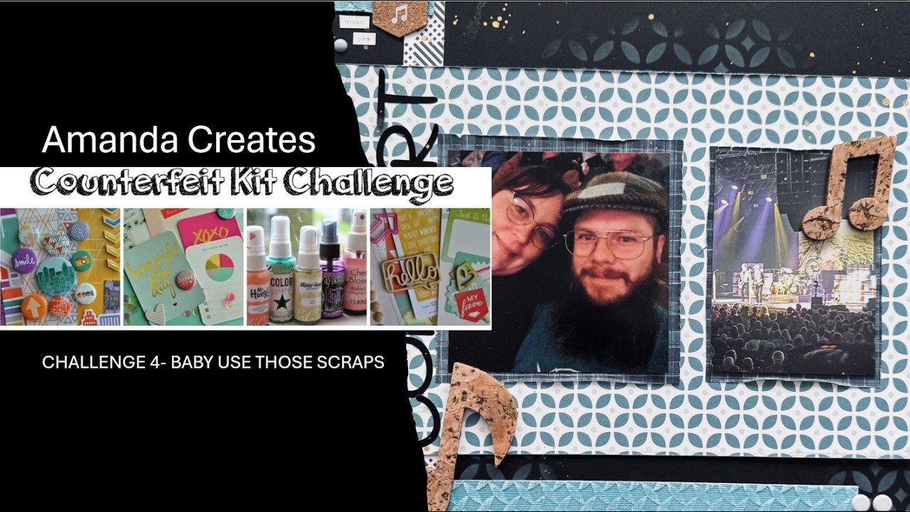 ZZ Top Concert Scrapbook Layout #CounterfeitKitChallenge #Fasfeb26