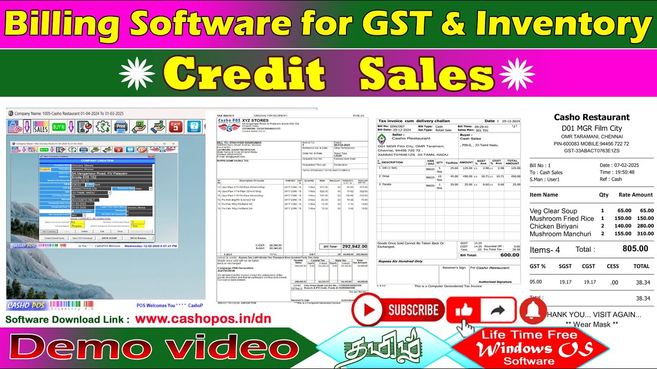 Credit Sales GST and Inventory POS Software Download