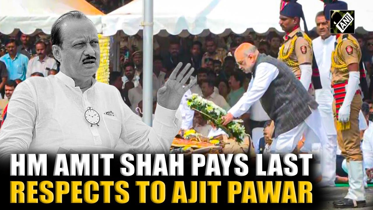 Home Minister Amit Shah pays last respects to Maharashtra Dy CM Ajit Pawar in Baramati