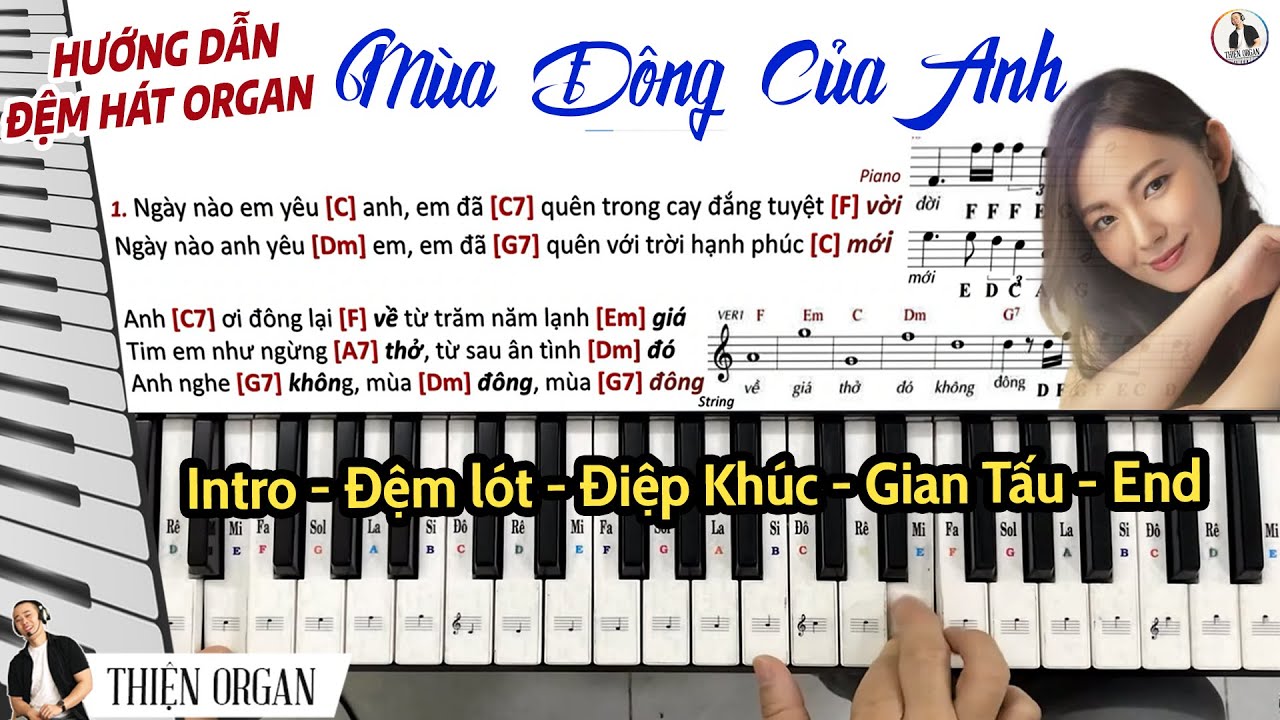 [DẠY ĐỆM ORGAN] MÙA ĐÔNG CỦA ANH (Rumba) Intro,Câu lót rất hay - THIỆN ORGAN