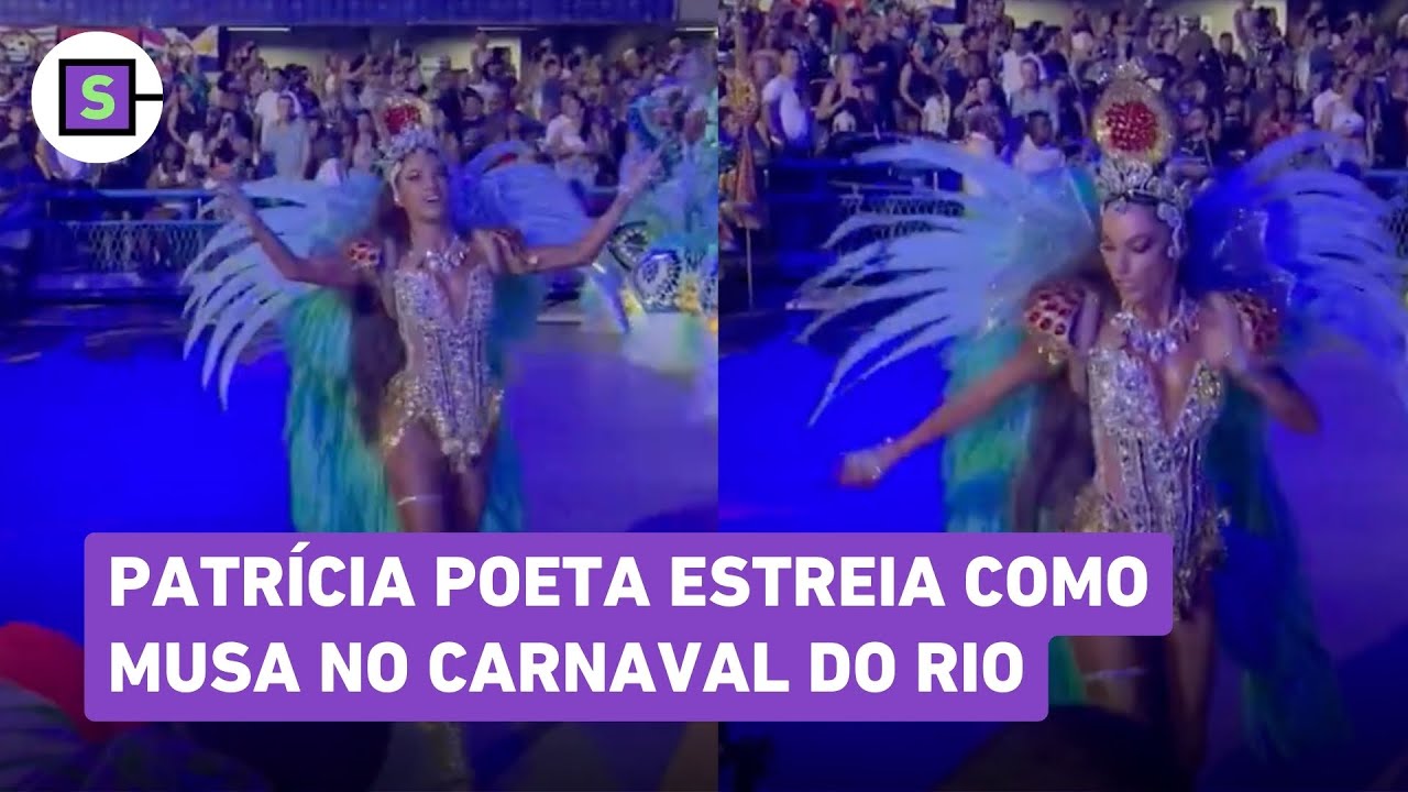 Patrícia Poeta estreia no Carnaval como musa da Grande Rio; veja vídeos da apresentadora na Sapucaí