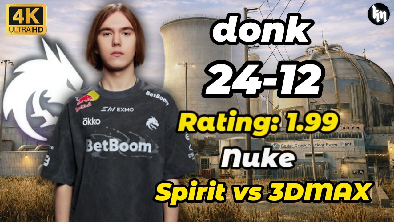 donk (24-12) Spirit vs 3DMAX (Nuke) ESL Pro League Season 23 Stage 2 #cs2 #Spirit #donk
