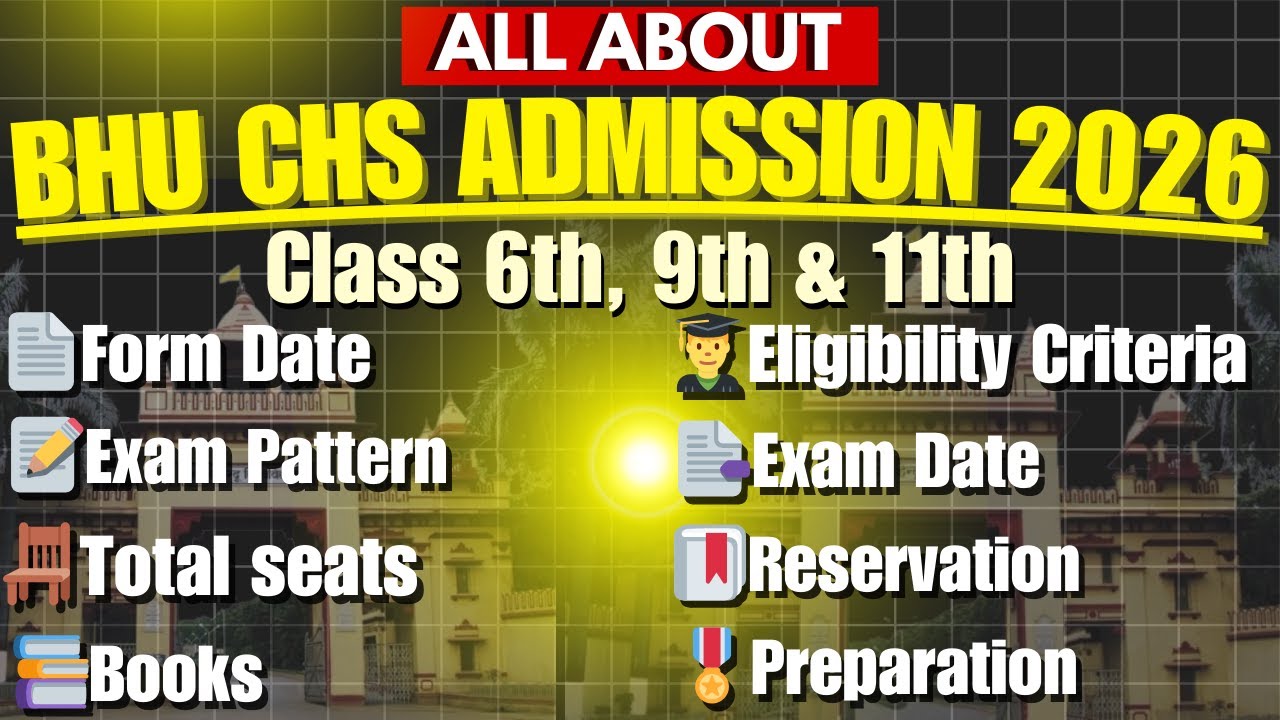 BHU CHS Admission Process 2026 | Form date, Exam date, Syllabus | CHS Class 6,9 & 11 Admission 2026
