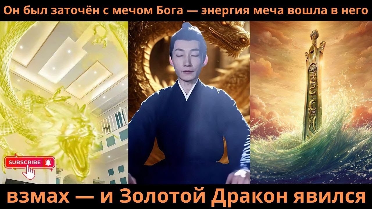 Он был заточён с мечом Бога энергия меча вошла в него, взмах и Золотой Дракон явился