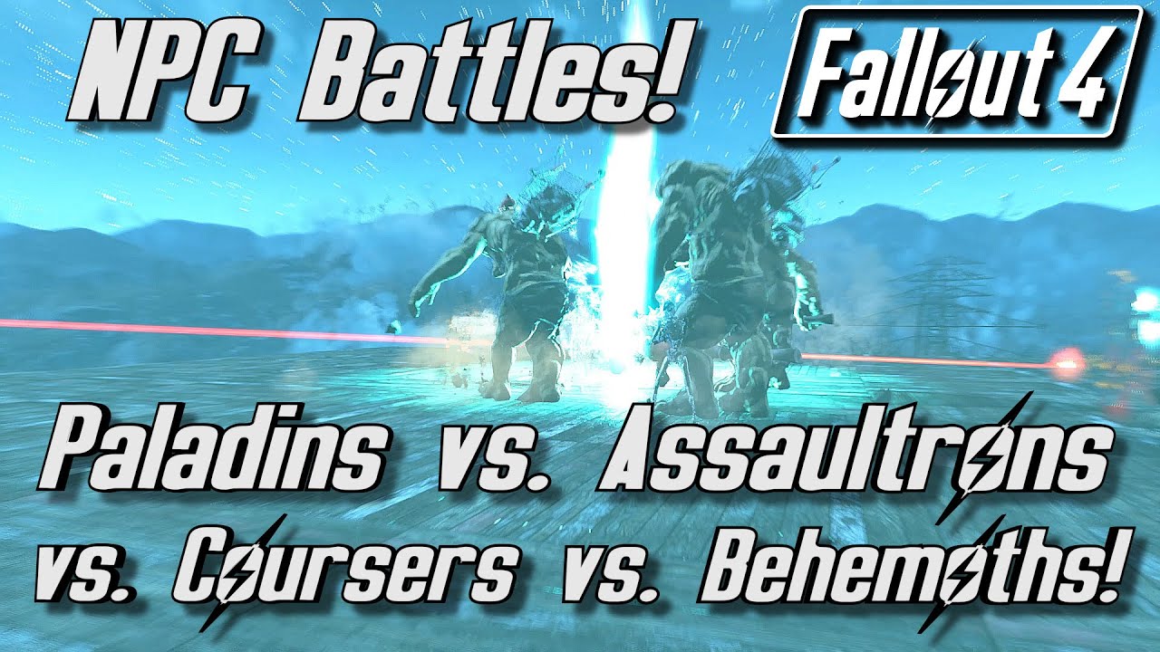 Fallout 4 NPC Battle #32 | Paladins vs. Assaultrons vs. Coursers vs. Behemoths