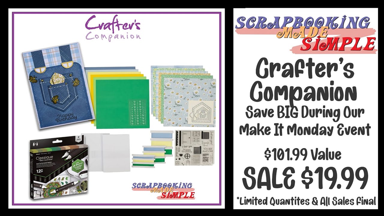 Make It Monday Event Featuring Crafter's Companion - Save BIG!  A $19.99 bundle valued at $101.99