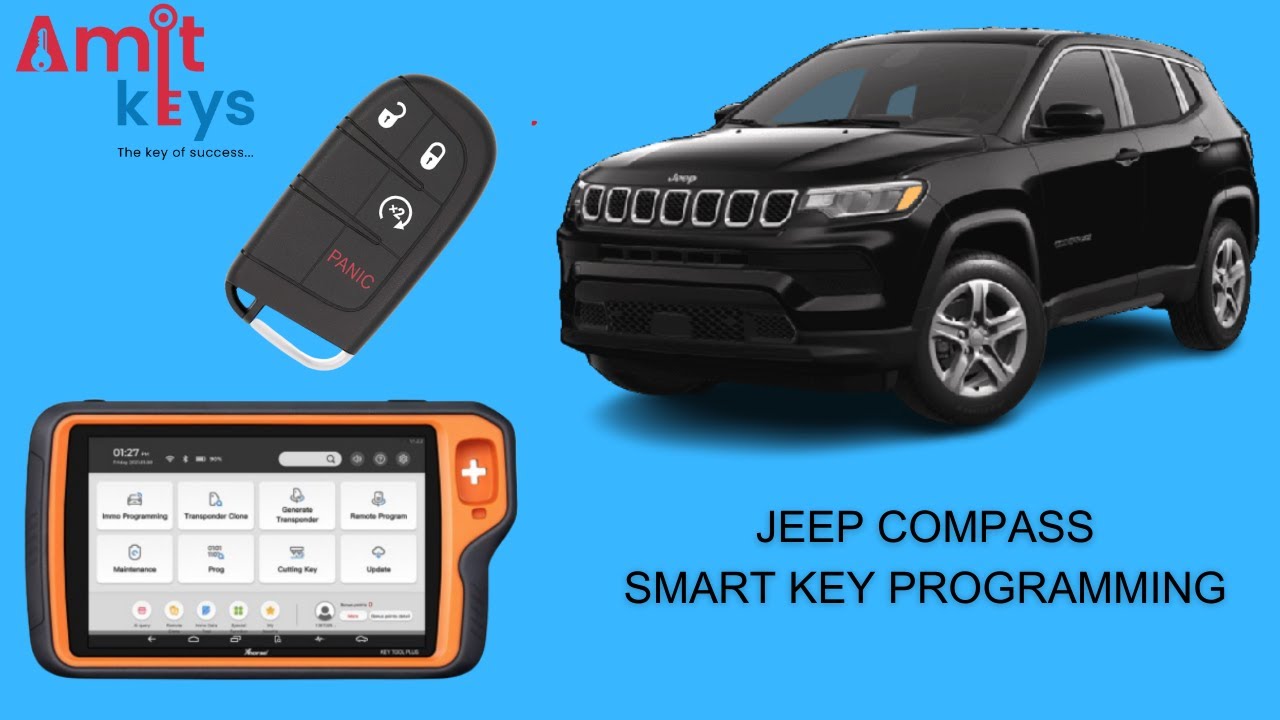 JEEP COMPASS SMRAT KEY PROGRAMMING.@AmitKeys @xhorseglobal6862 #keytoolplus #jeep