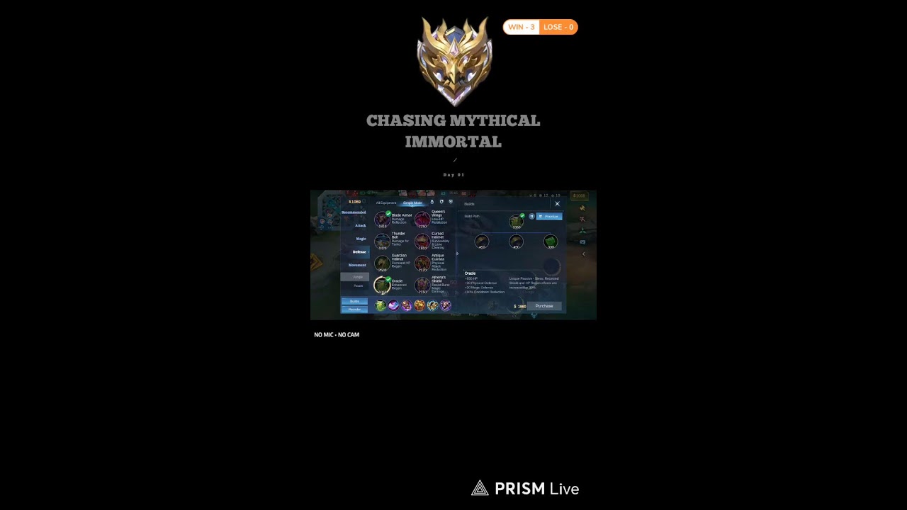 🏆 Mythical Glory Push LIVE | Rank Climb MLBB (No Mic)