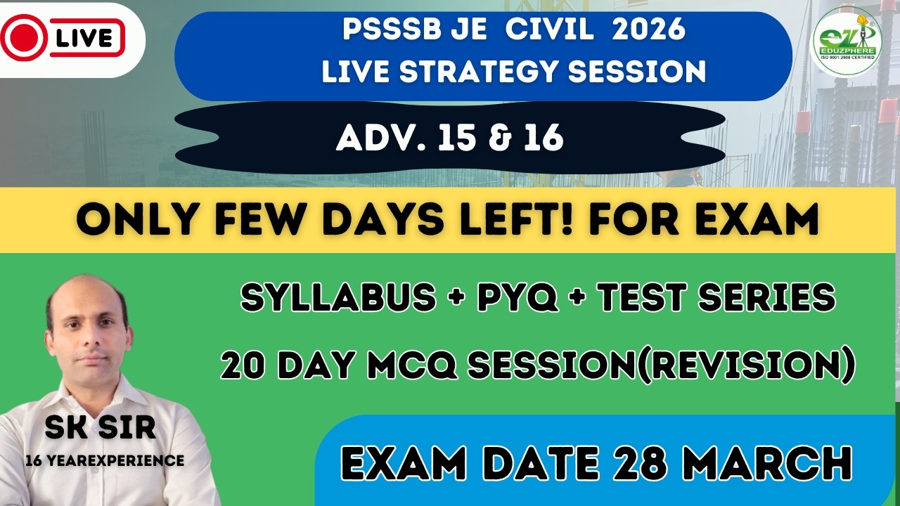 PSSSB JE Civil 2026 Strategy  | 20 Days Master Plan | Syllabus + PYQ Analysis + Test Series
