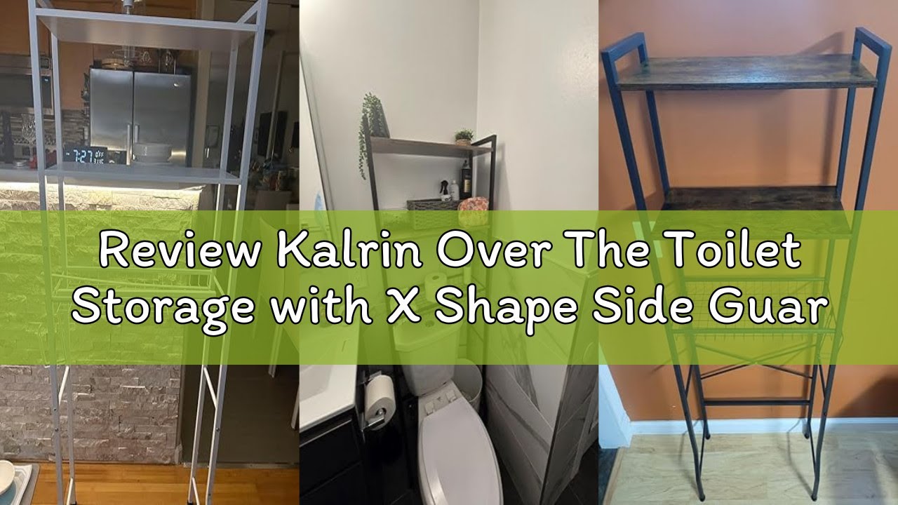 Review Kalrin Over The Toilet Storage with X Shape Side Guardrail, 3-Tier Over Toilet Storage Rack w