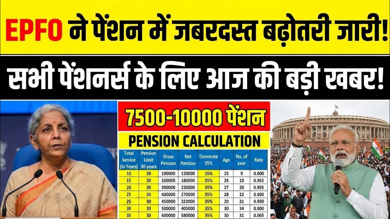 अब ₹7500+ मिलेगी EPS-95 पेंशन! सरकार पर दबाव, DA सहित बढ़ोतरी की मांग तेज | EPFO Pension Hike 4229