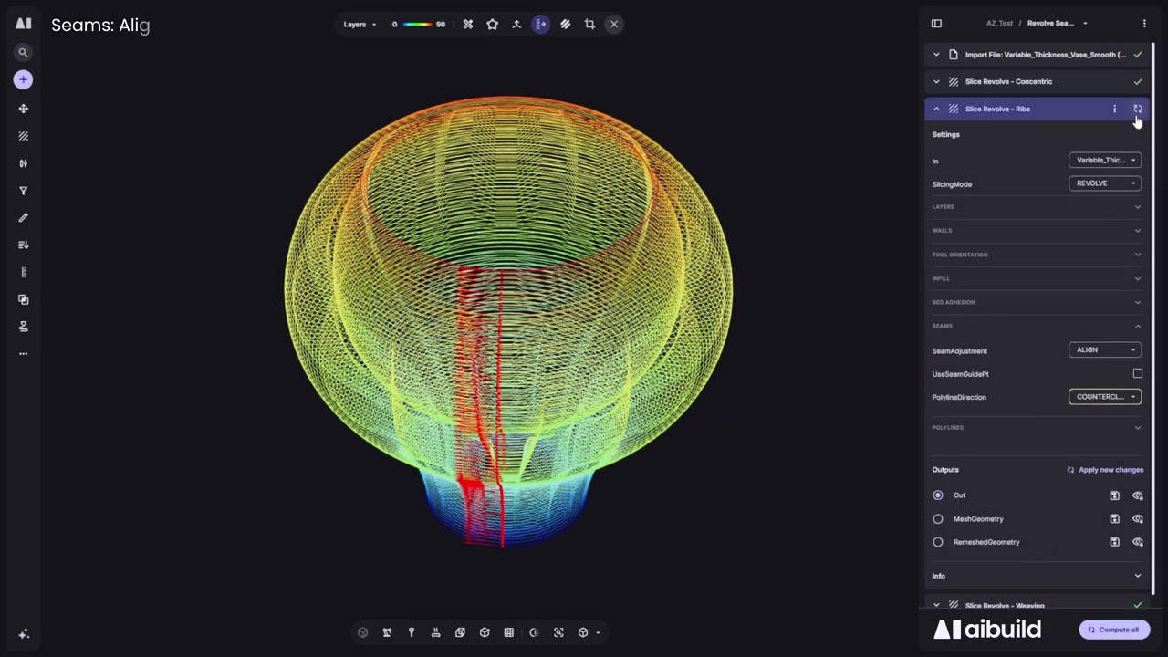 Revolve Slicer Update: Control Printing Direction Per Layer | WAAM Innovation by @AibuildV2.0 #ai