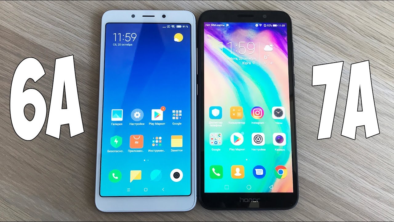 Xiaomi Redmi 6A vs Huawei Honor 7A - ЧТО ВЫБРАТЬ? СРАВНЕНИЕ