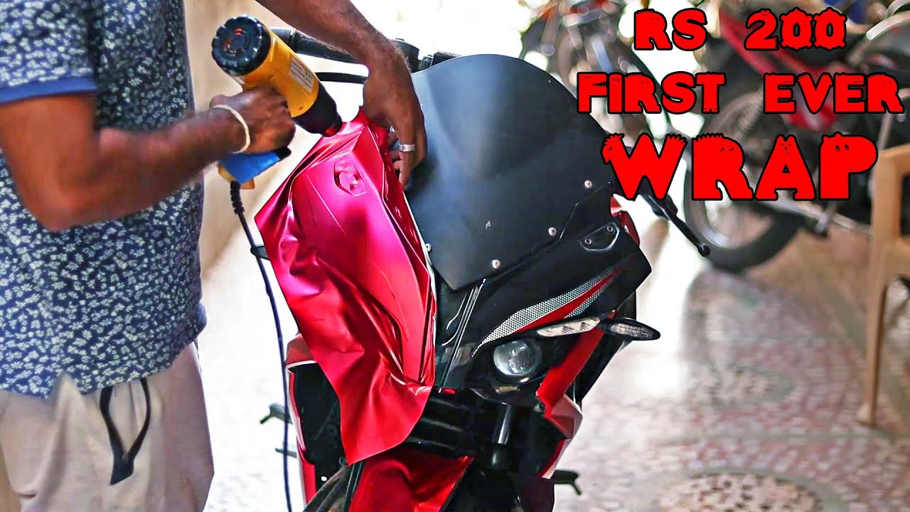 Pulsar RS 200 Modified | Red Matte Metallic Full Wrap