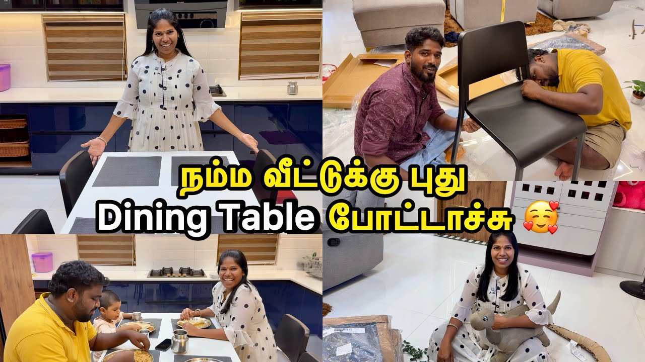 நம்ம வீட்டுக்கு புது Dinning Table போட்டாச்சு 🥰 | Sangeetha Vinoth | #tamilvlog
