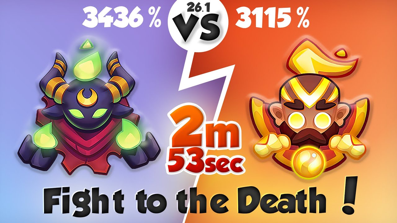 Fight to the Death! CULTIST (3436%) vs Monk (3115%) 2m 53s | PVP Rush Royale
