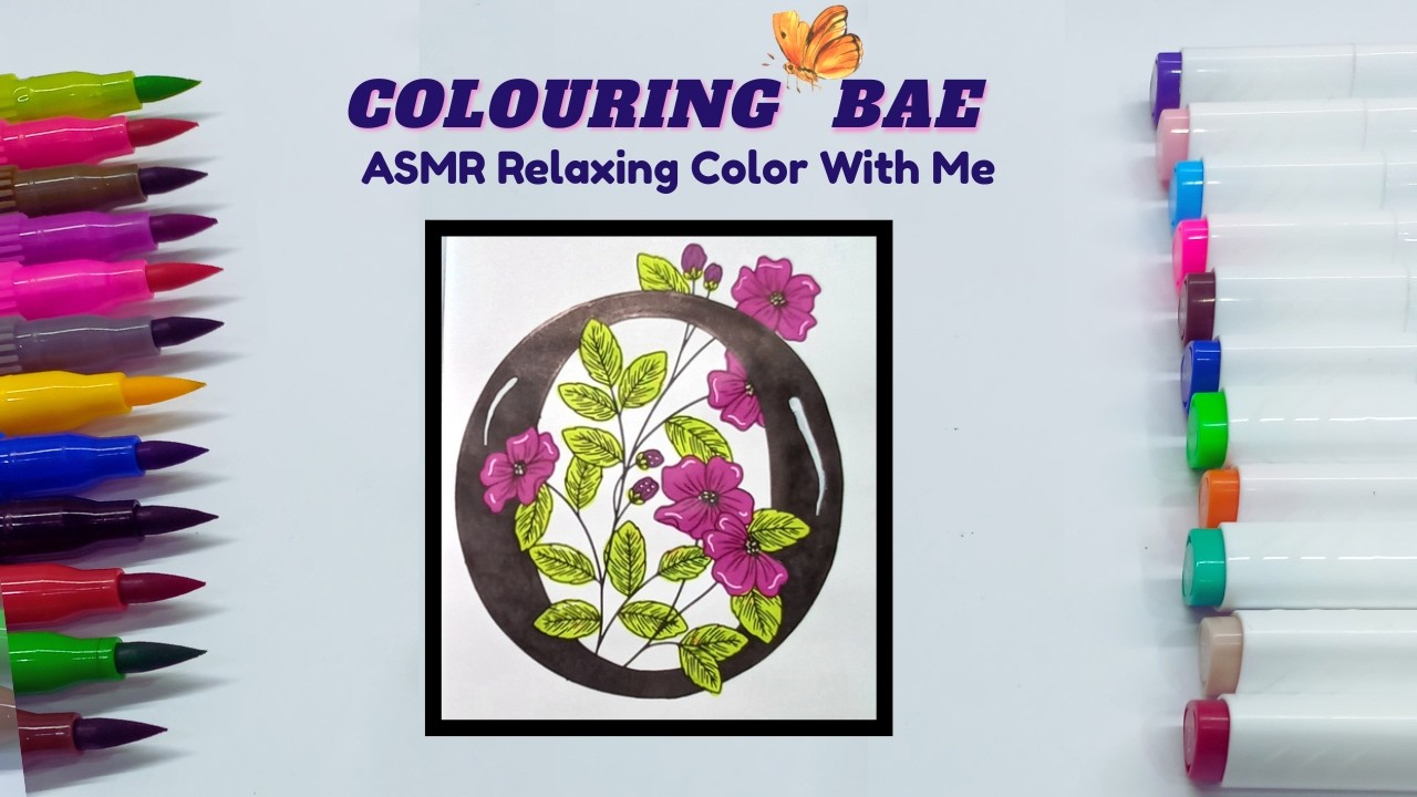 Cozy Alphabet O ASMR 🌺| Relaxing Flowers Coloring Video |Colouring Bae