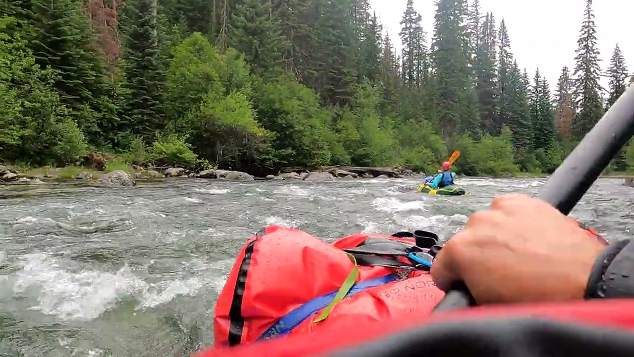 Packrafting the Minam River (with a bit of swimming) - Day 2 Clip 2