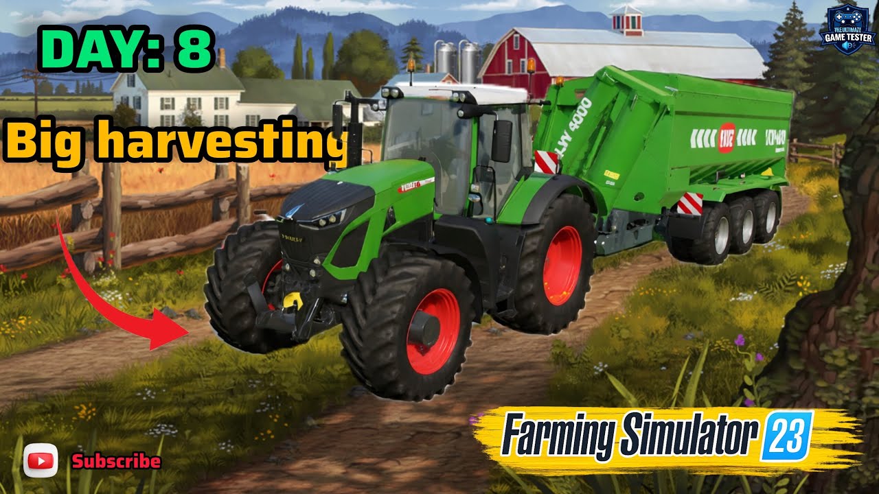 Big harvesting of barley, Farming Simulator 23 mobile, Day 8 game play #fs22  #fs25 
