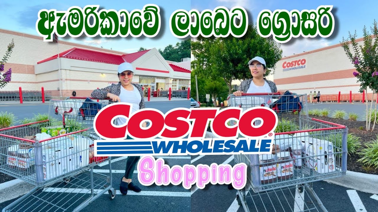 ඇමරිකාවෙ ලාබෙට ග්‍රොසරි ශොපින් කරමු 🛒🛍️ / Costco  wholesale Grocery shopping 🛒 🛍️ in USA 🇺🇸❤️