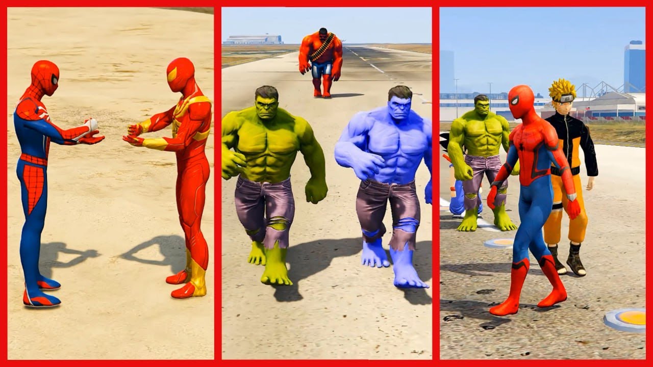 GREEN-SPIDERMAN,S VS BLUE-SPIDERMAN,S BATTLE : GTA V🆚 MCU-SPIDERMAN,S VS MCU-IRONMAN ZOMBIE,S BATTLE