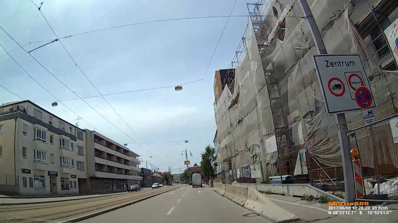 D: Augsburg. Fahrt durch die Stadt. Juni 2017