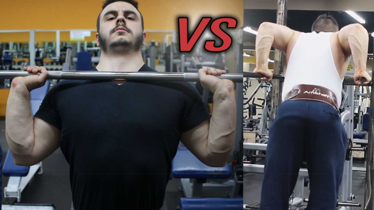 225lb Weighted Dip VS 225lb Overhead Press