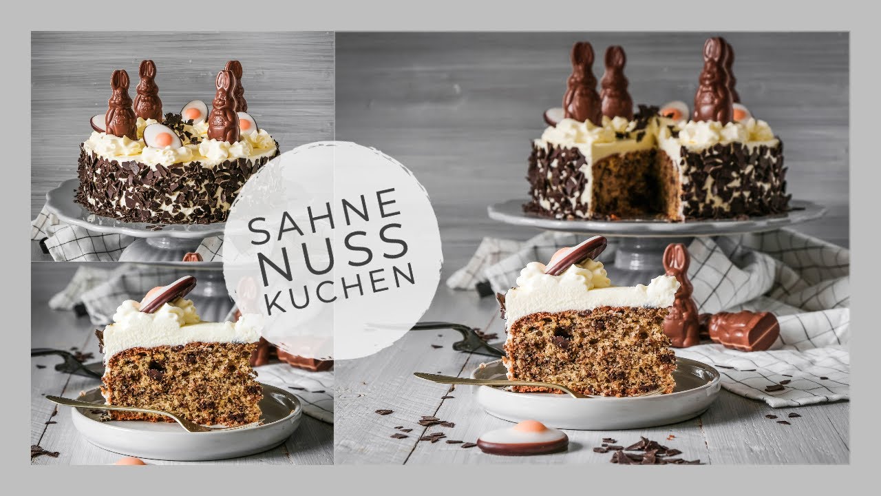 Sahne Nuss Kuchen - Osterkuchen - saftiger R&uuml;hrkuchen