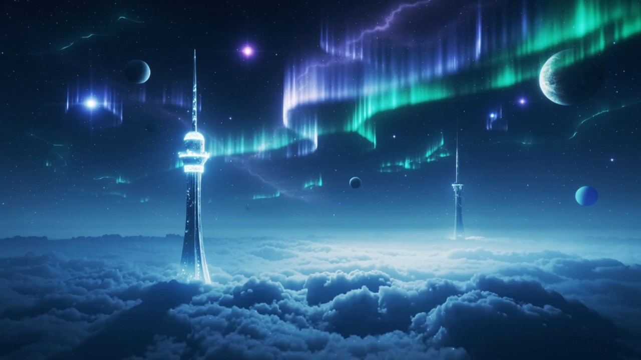 Sci-Fi Fantasy Aurora Landscape