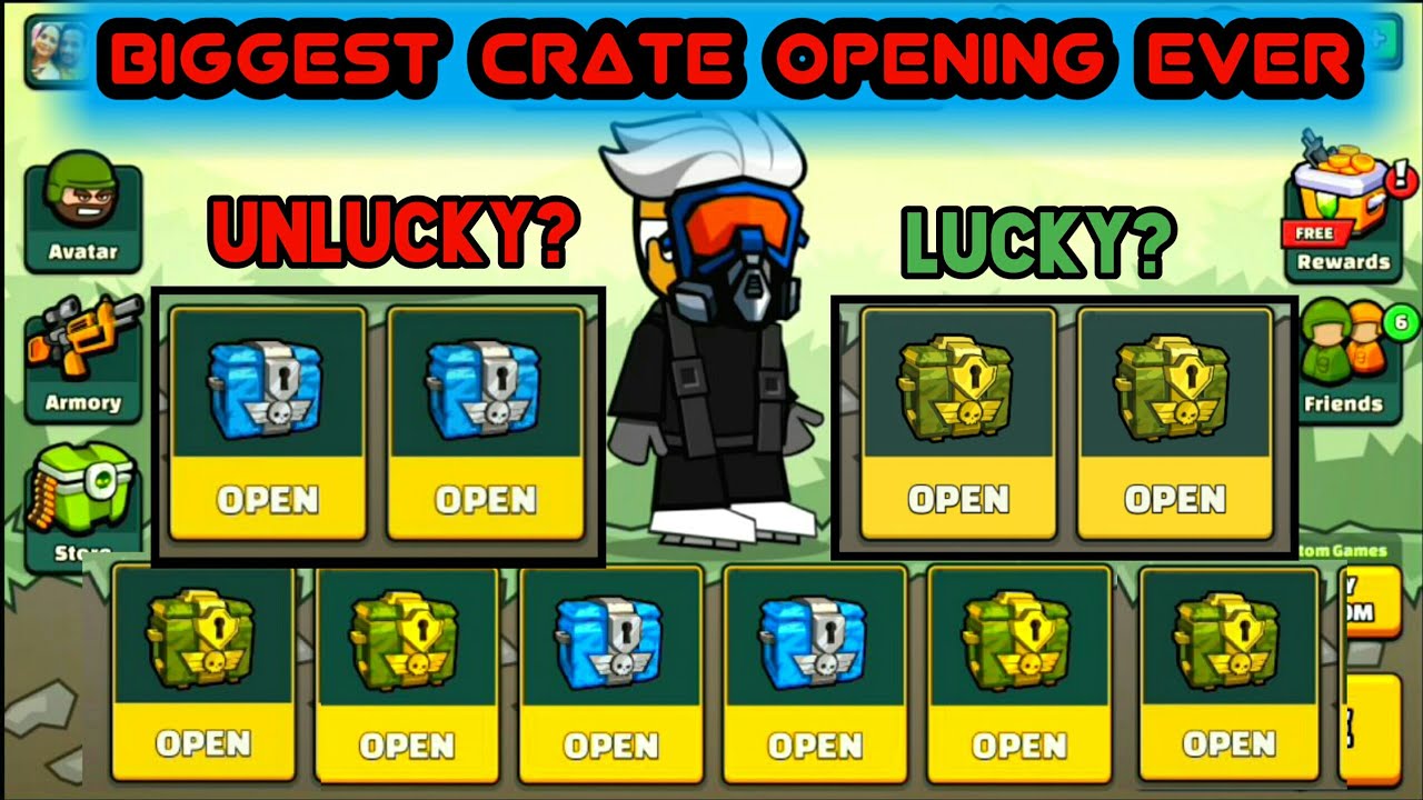 Mini Militia|Biggest crate opening ever🔥|Elite crate|Special crate|Unlucky & lucky|Immortal Warrior|