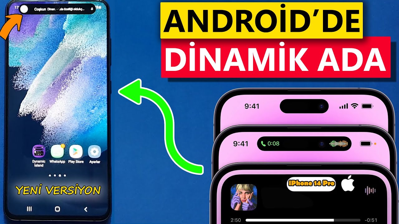 Android Telefonlara Dinamik Ada Özelliği Nasıl Kurulur ?(Yeni Versiyon) iPhone 14 Pro Dynamic Island