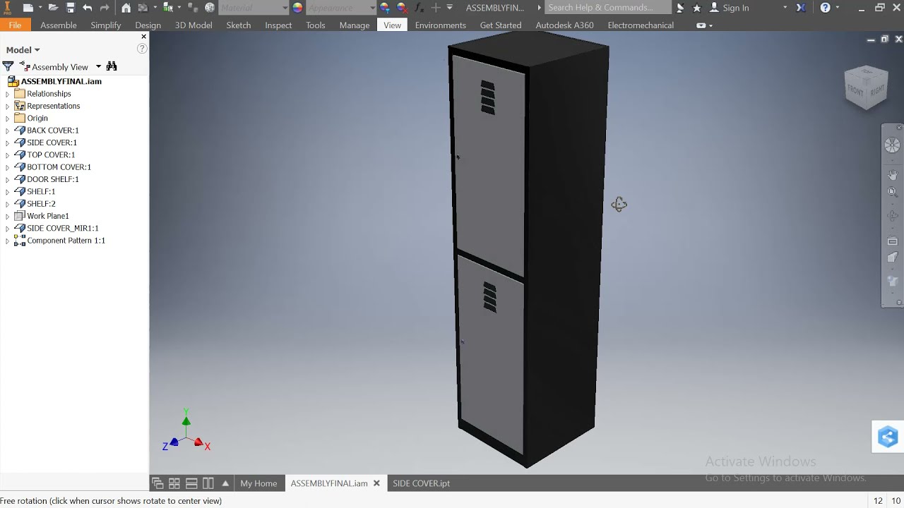 Creating Steel Locker from Inventor Part2 Assembly