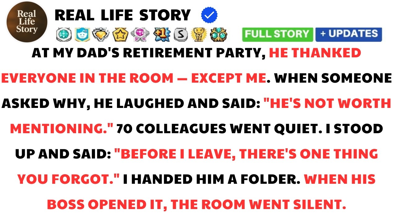 My Dad Called Me “Not Worth Mentioning” At His Retirement — His Boss Opened My Folder