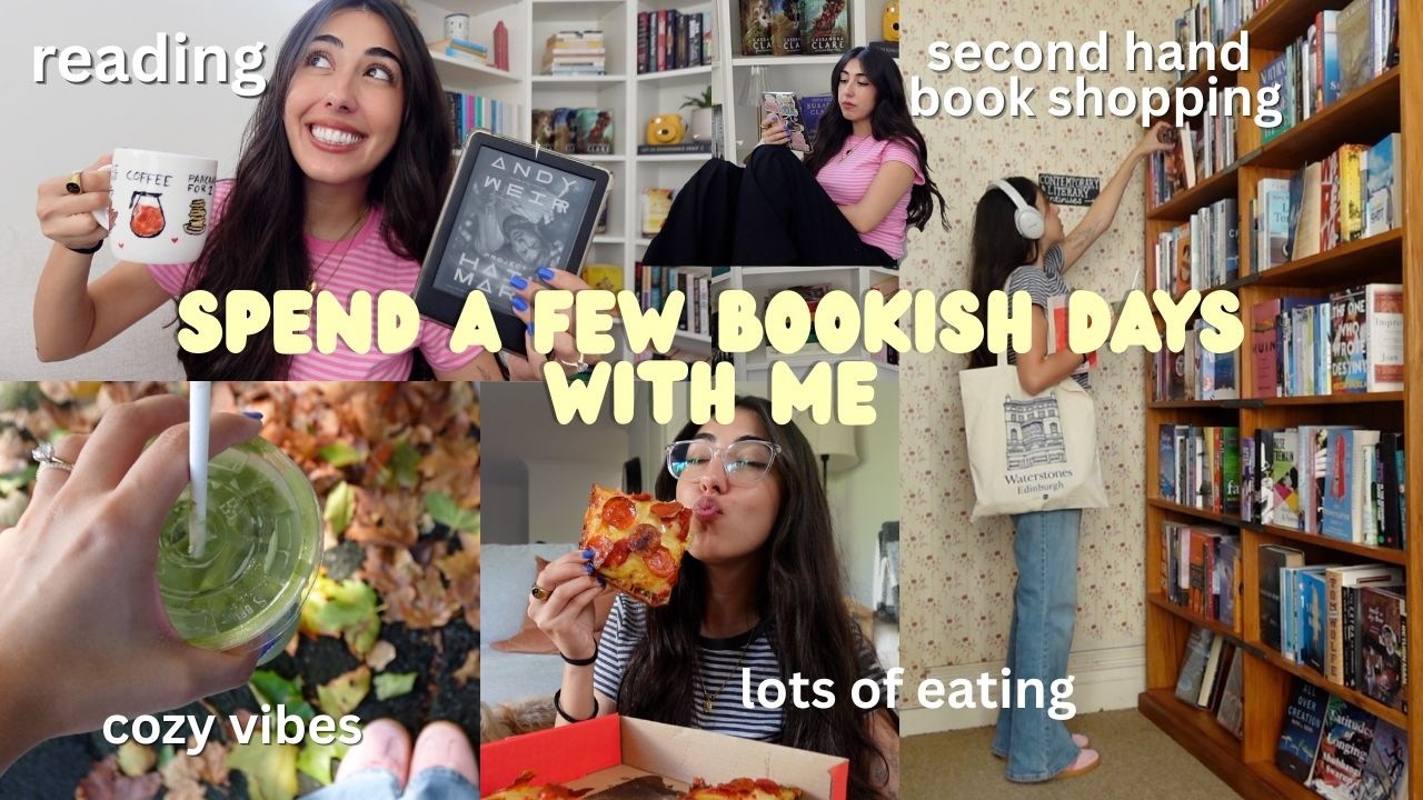 spend a few cozy bookish days with me 📚 (thrifting books, reading & eating lots of food)❤️