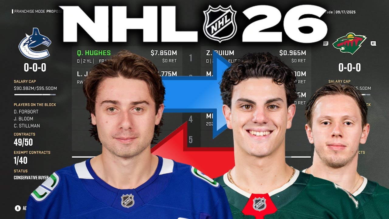 NHL 26 - QUINN HUGHES TO MINNESOTA TRADE SIMULATION