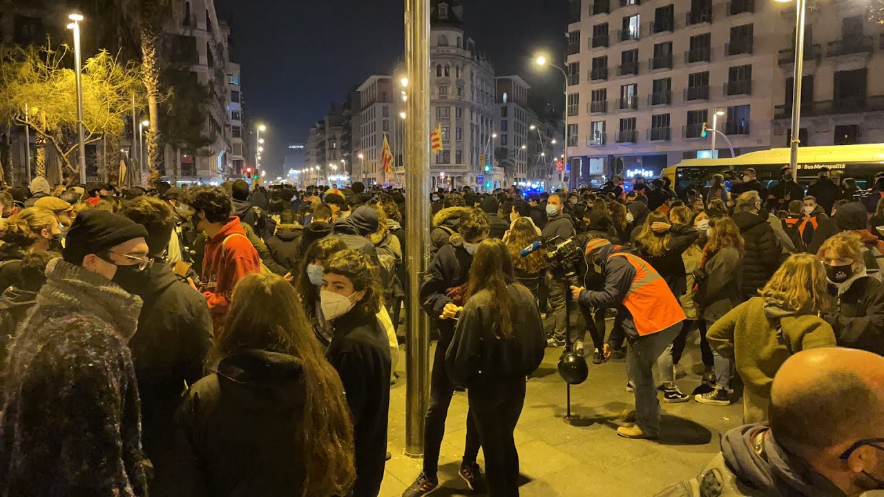 Cuarto  día de protestas por Hasél en Barcelona