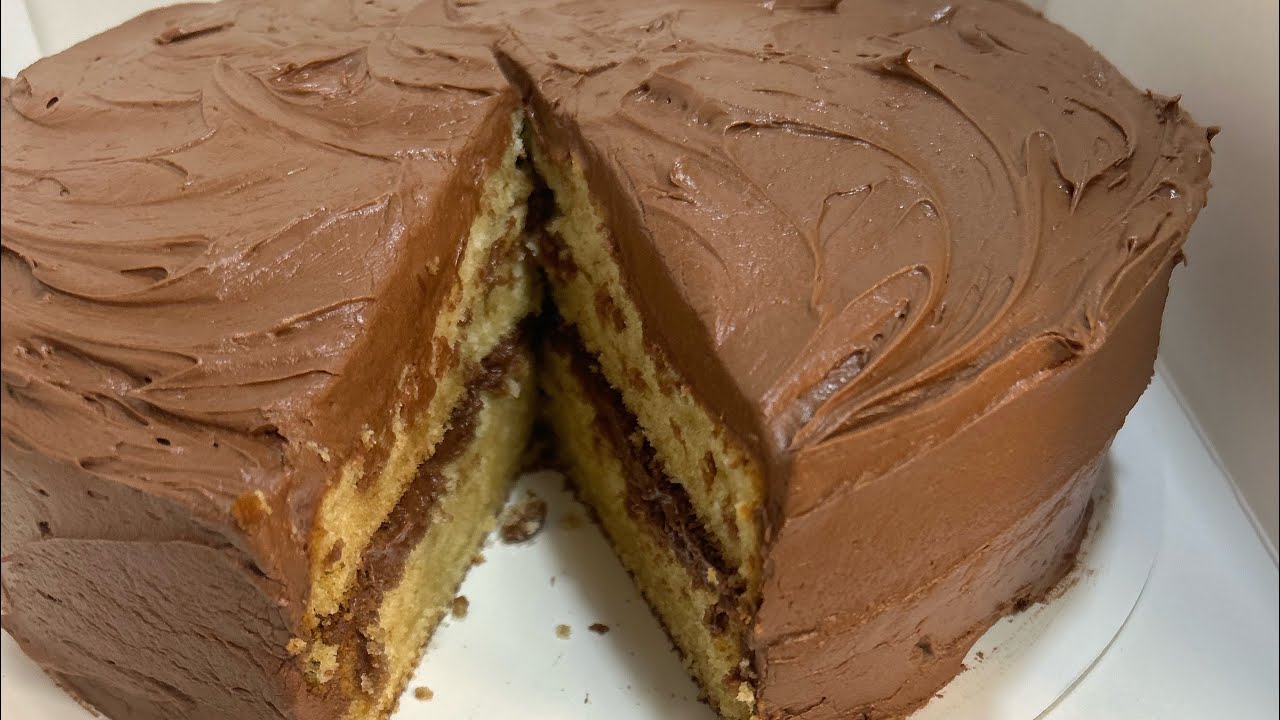 Grandma’s Yellow Cake w/ Hershey’s Chocolate Frosting  (Hershey's Cocoa Powder) (Not Vanilla Cake)
