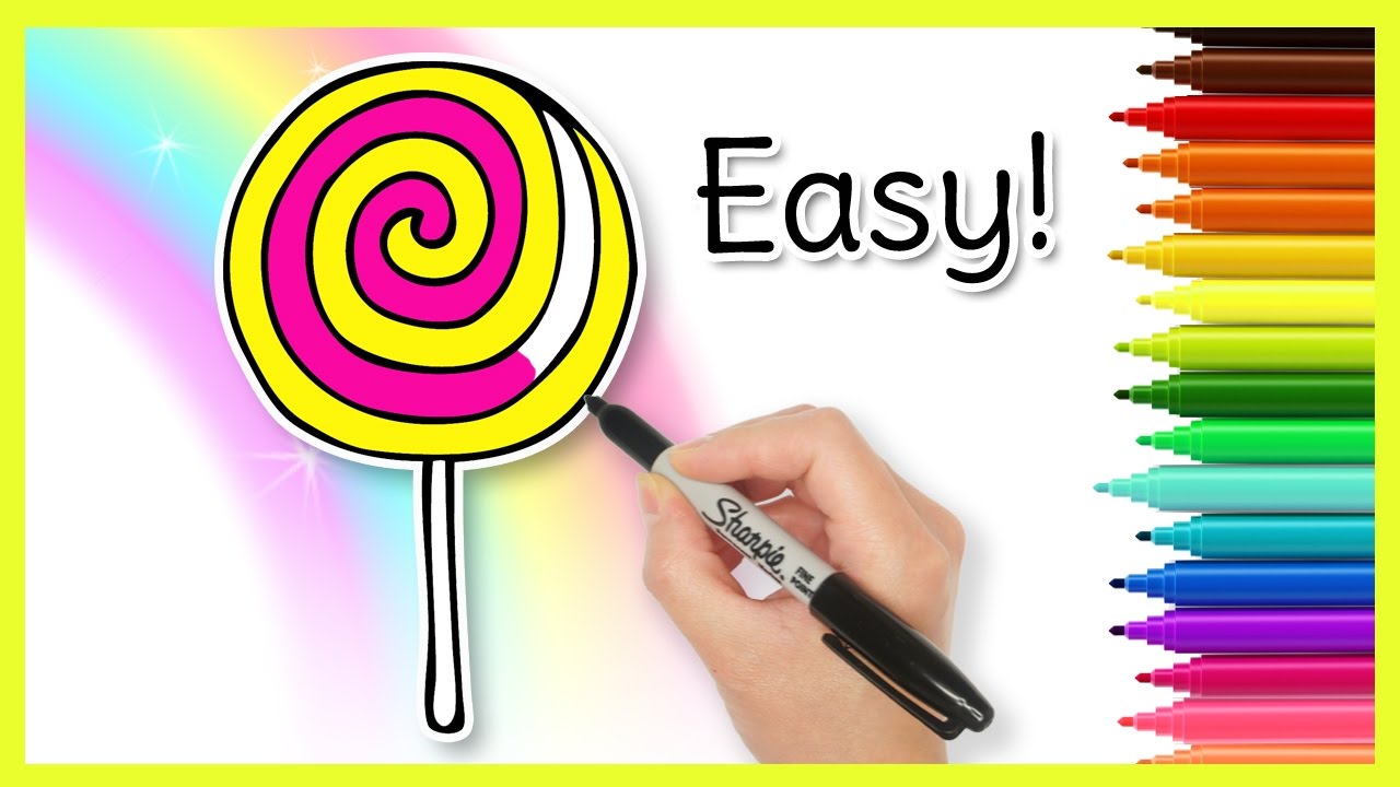 How to Draw a LOLLIPOP! Coloring Page for Kids