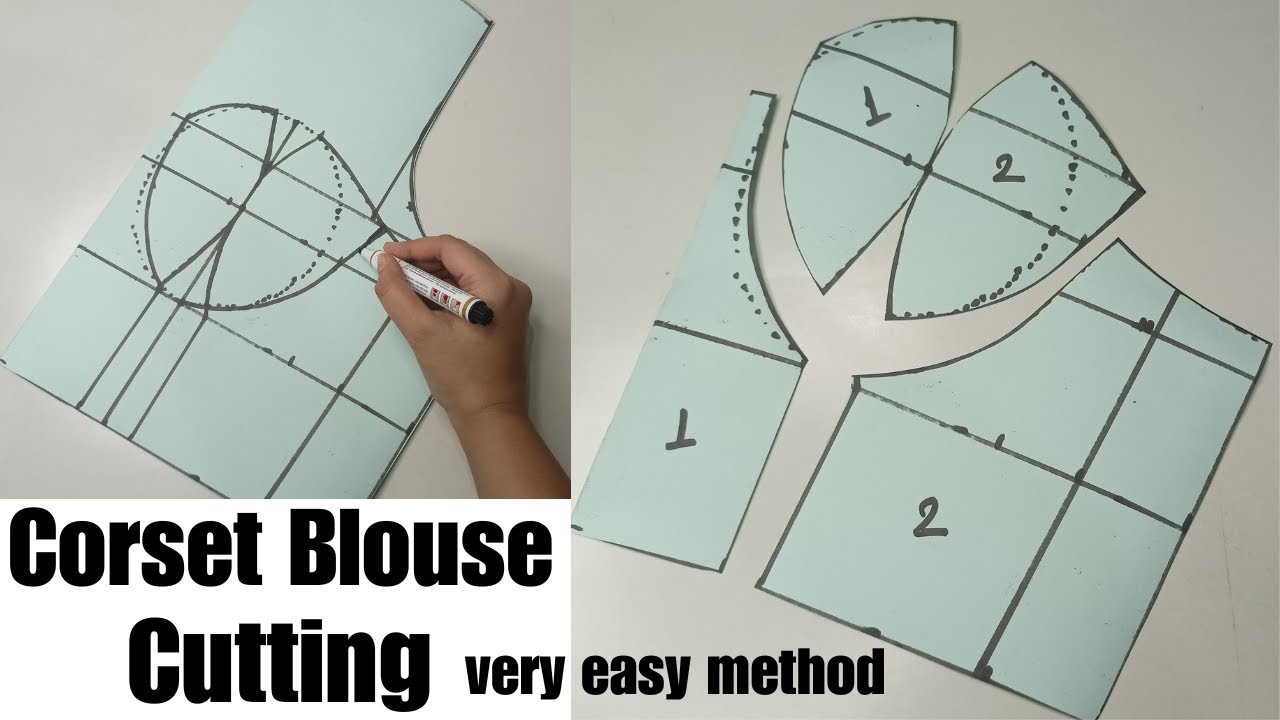 Corset के डिजाइनर ब्‍लाउज की कटिंंग करे आसानी से  | Corset Blouse Cutting | Corset Blouse designs