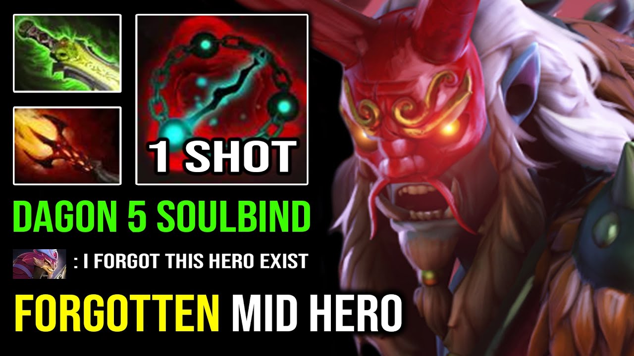 FORGOTTEN MID HERO IS BACK 1 Shot Soulbind OP Mid Grimstroke LEVEL 5 Dagon Dota 2