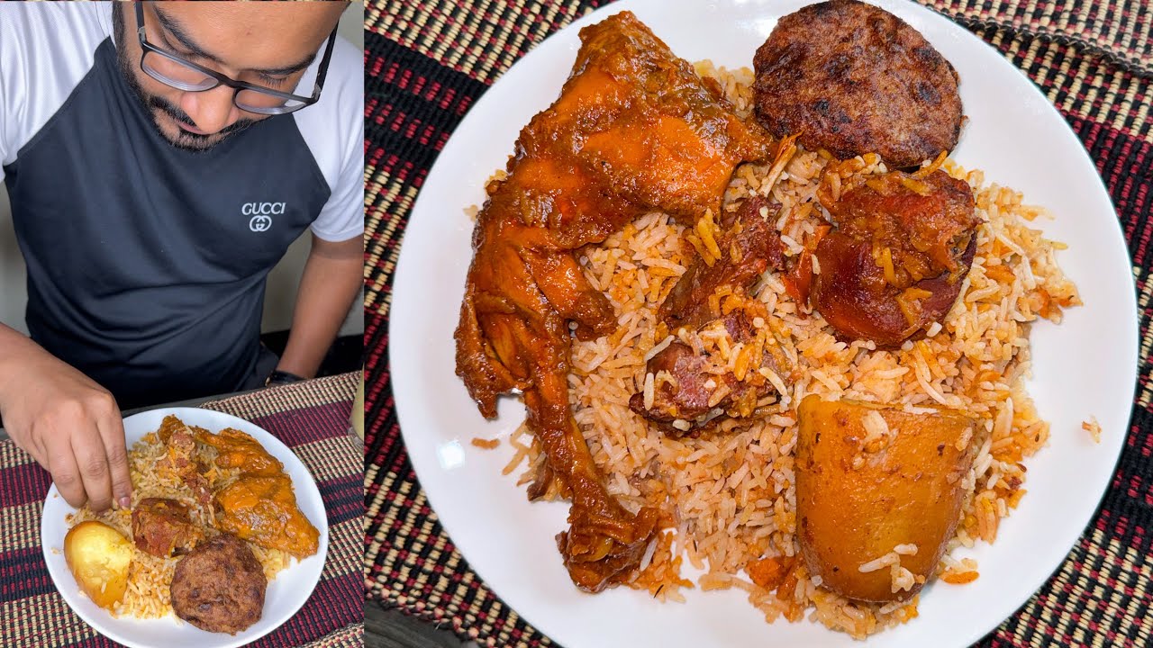 Eating Sultans Dine Iftar Dala (Mutton Kacchi Biryani, Kabab & Chicken Roast)