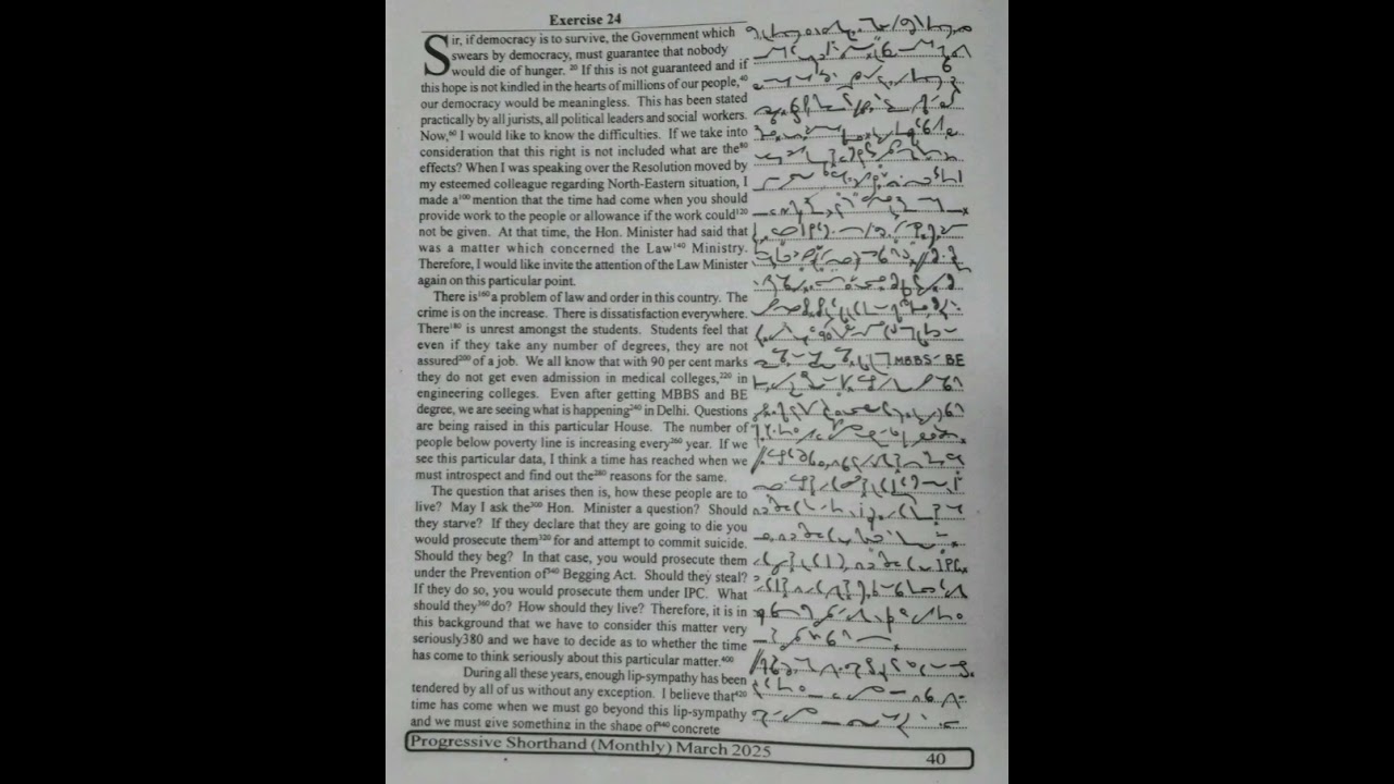 80 WPM   Exercise No 24   English Shorthand   Progressive Magazine March 2025   #shorthand