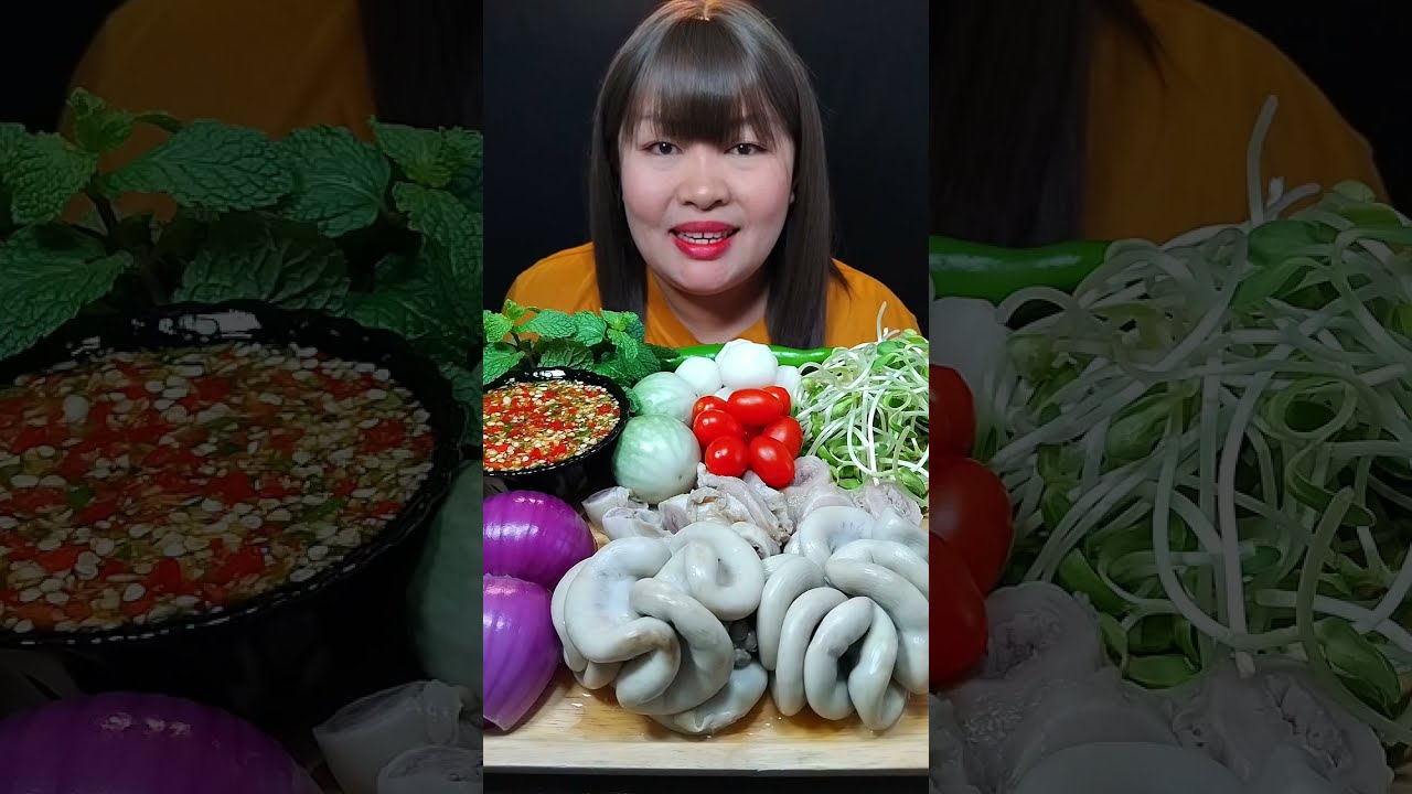 ต้มไส้ตันเปื่อยๆกินกับน้ำจิ้มซีฟู๊ดแซ่บๆ กินหยวกกล้วยสดครั้งแรกรสชาติจะเป็นยังไง 