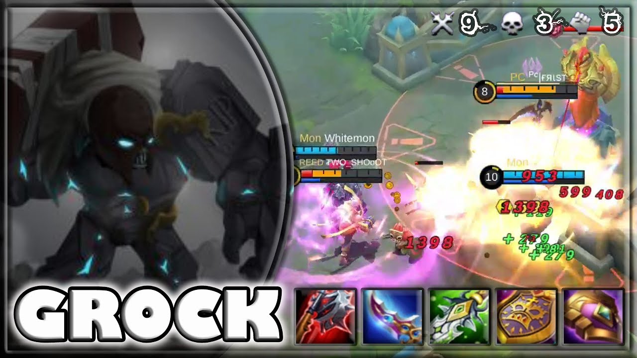 MVP TANK [by Darkemon] GROCK BUILD & GAMEPLAY ~ MOBILE LEGENDS