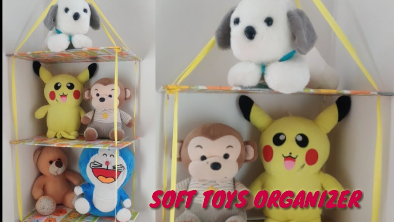 ARE YOUR SOFT TOYS MESSY THEN TRY THIS DIY ORGANIZER| SOFTTOYS ORGANIZER|PRETTY SHELFS
